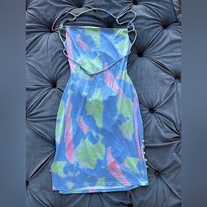 SATIN BACKLESS DRESS